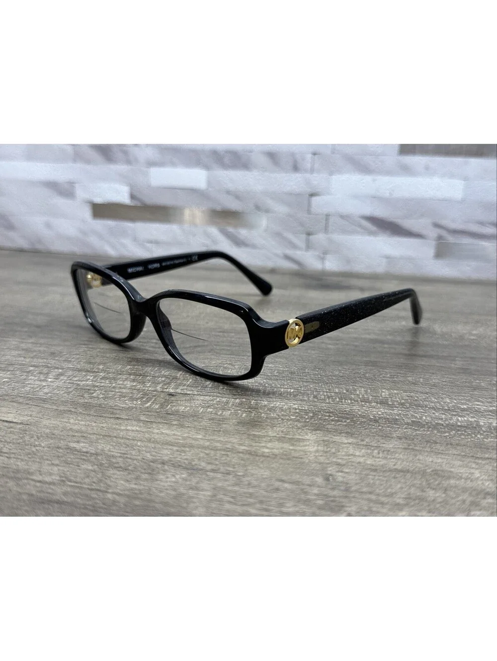 Michael Kors Tabitha V MK8016 3099 Black Glitter Rectangle Eyeglasses 52-17-135